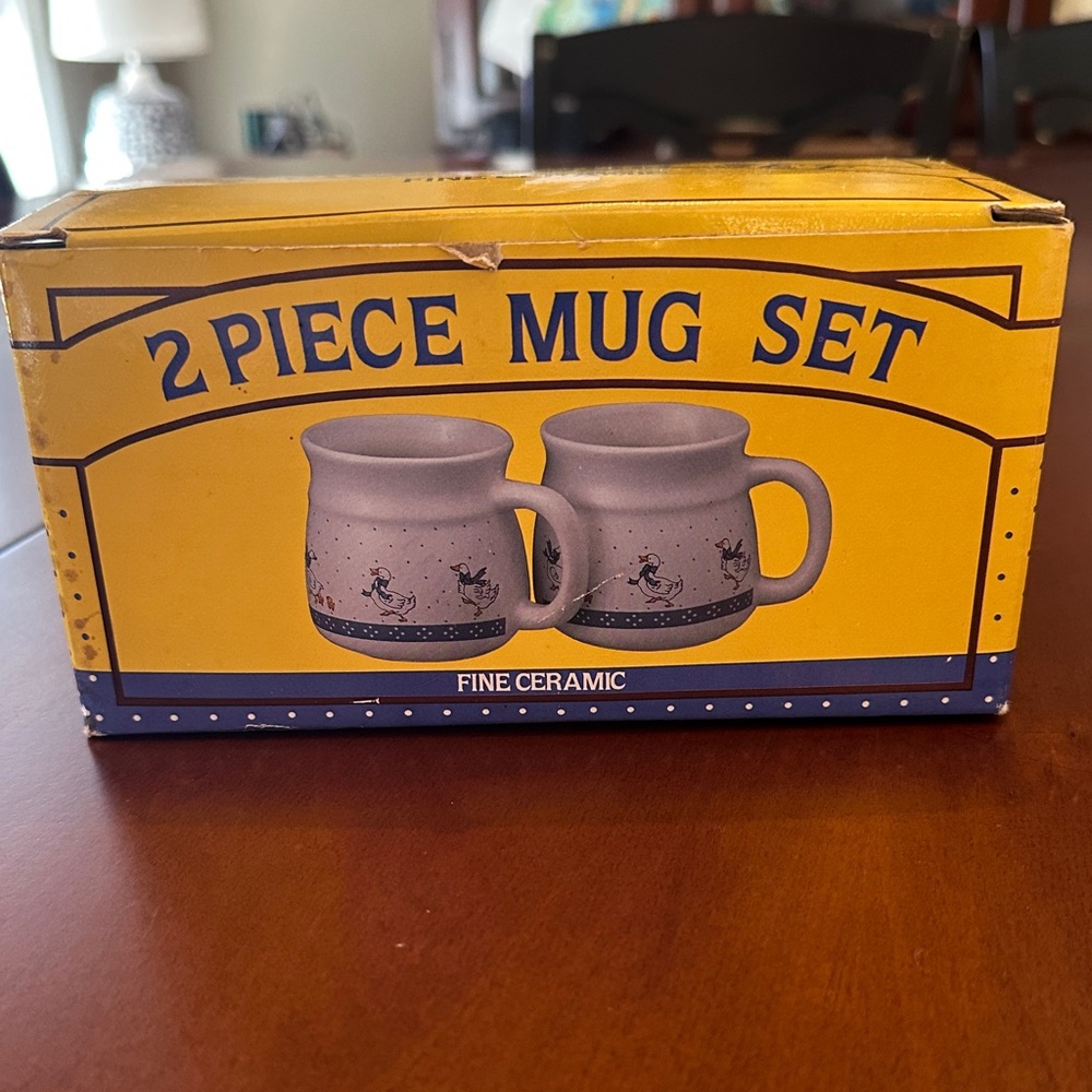 Goose 2 Piece Ceramic Mug Set - Gray
